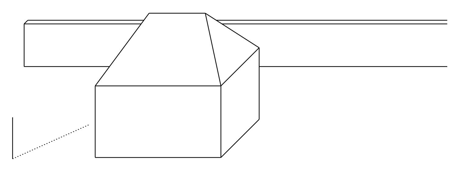 Maqueta de una casa con muro e iluminación